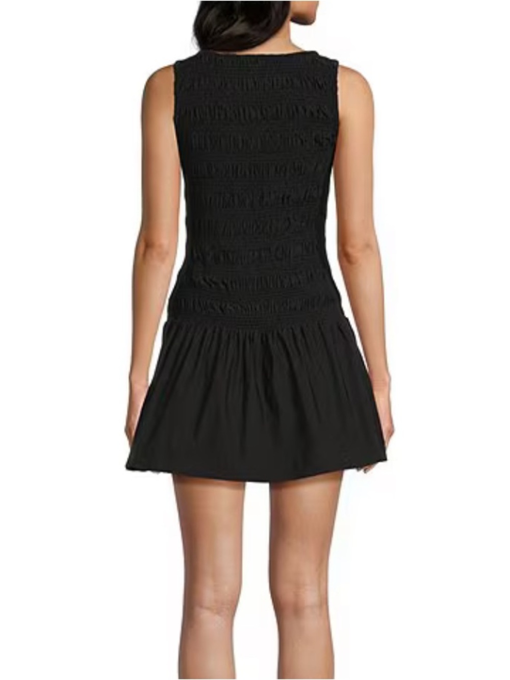 Gianni Bini Black Sleeveless Smocked Waist Mini Dress